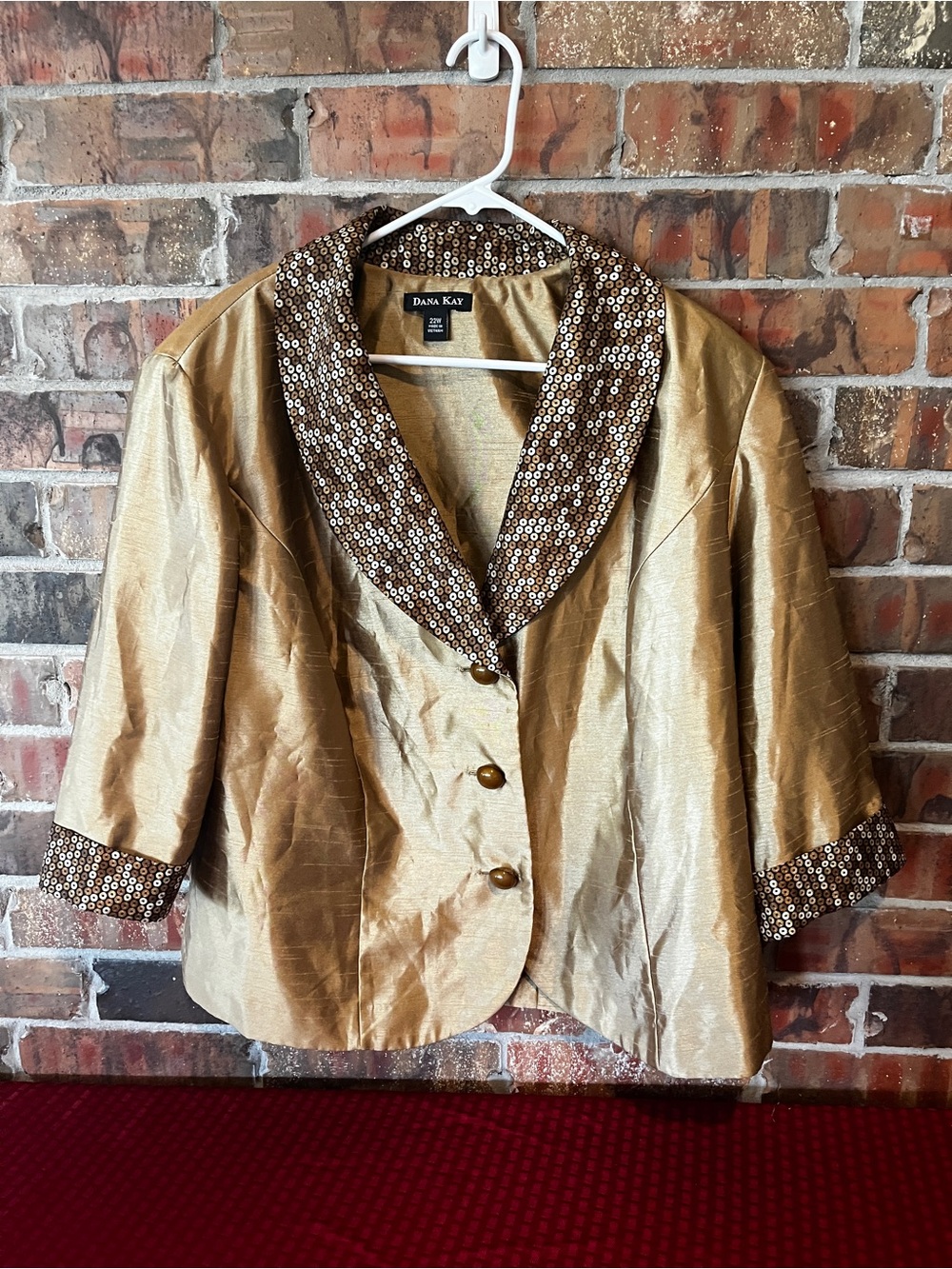 Dana Kay Gold Metallic 90’s Jacket Women’s Size:22W